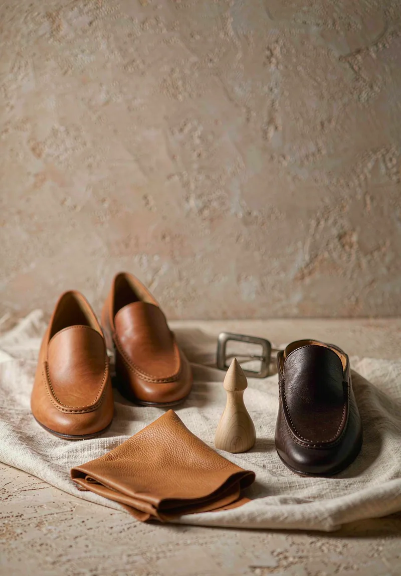Leather footwear in development at the Zhosie atelier